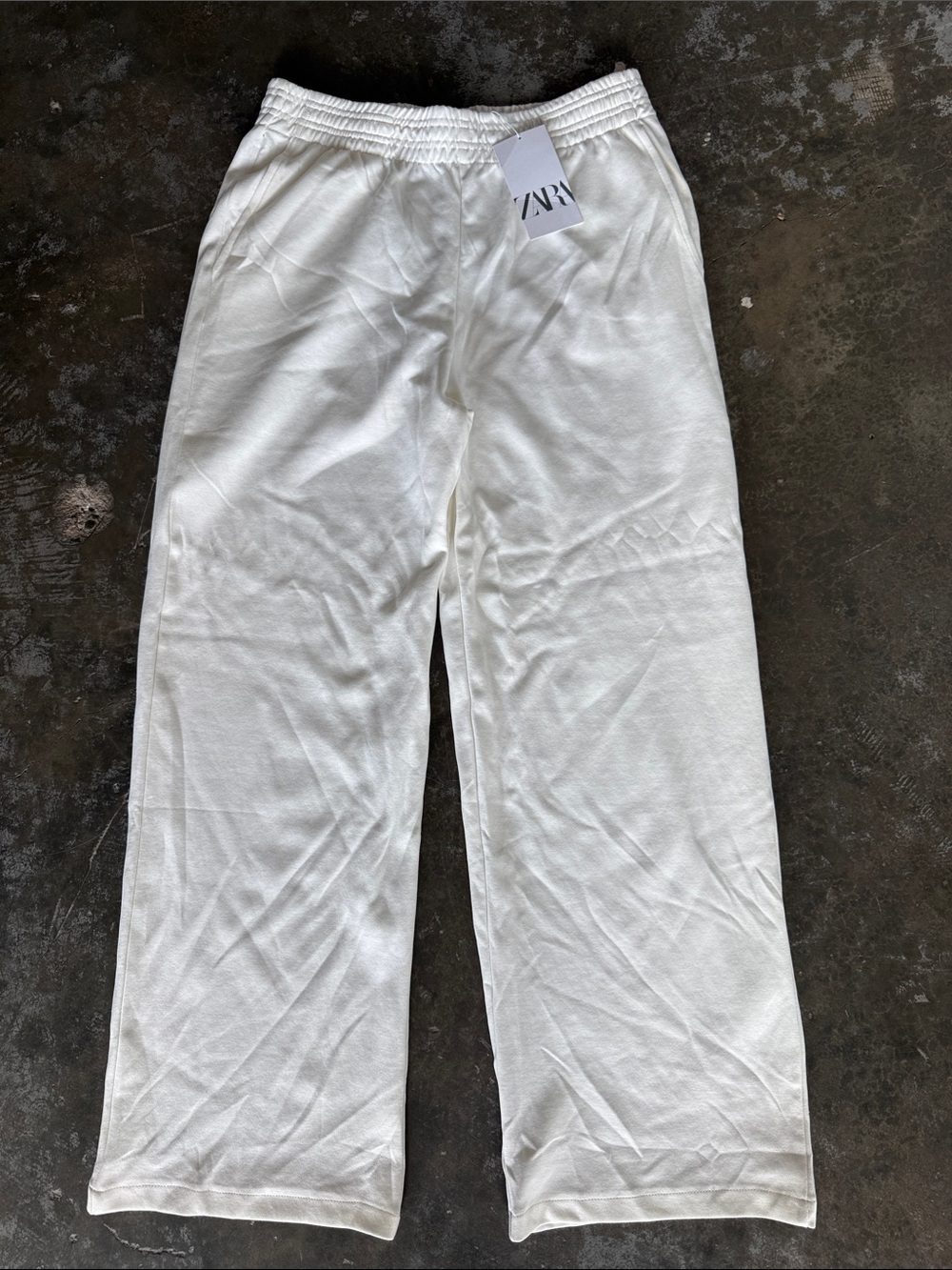 Zara White womens Wide-Leg pants